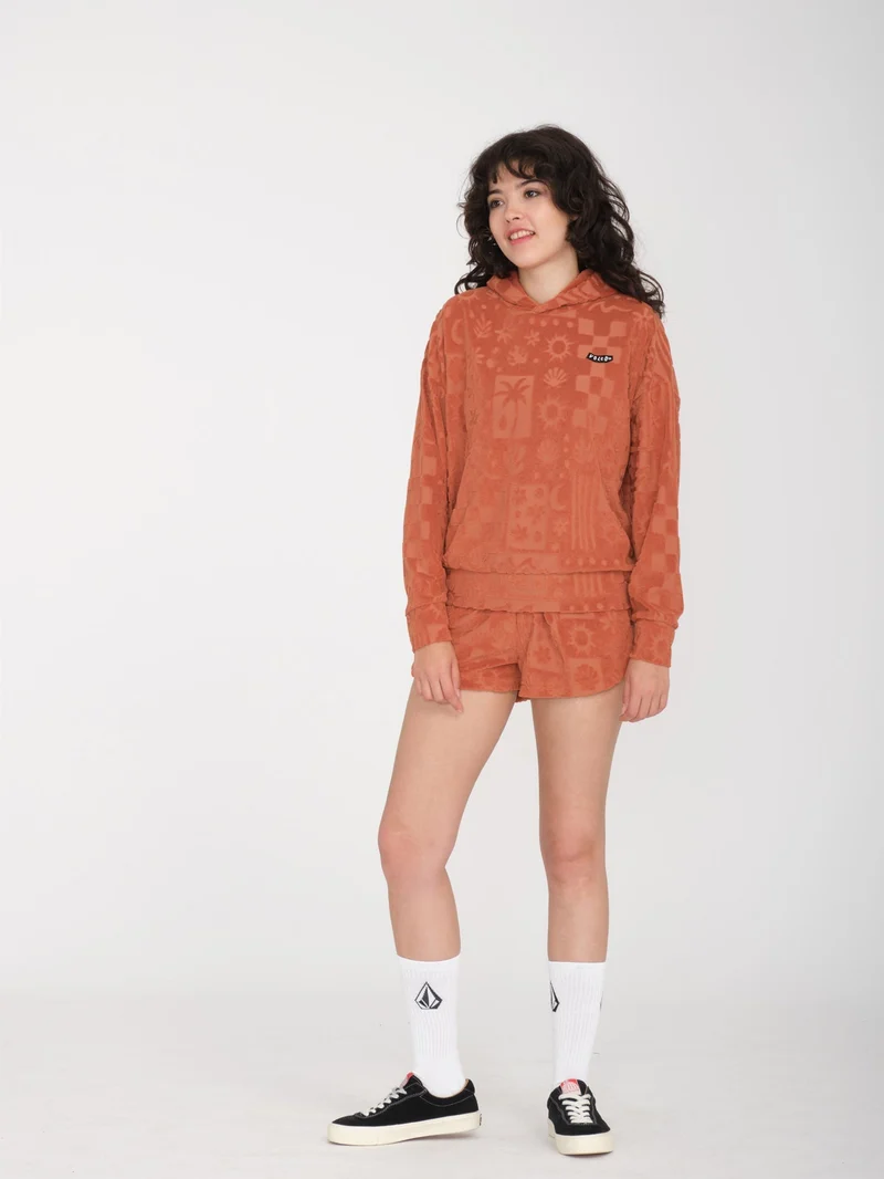 Sunny Wild Terry Cloth Shorts - ROSEWOOD