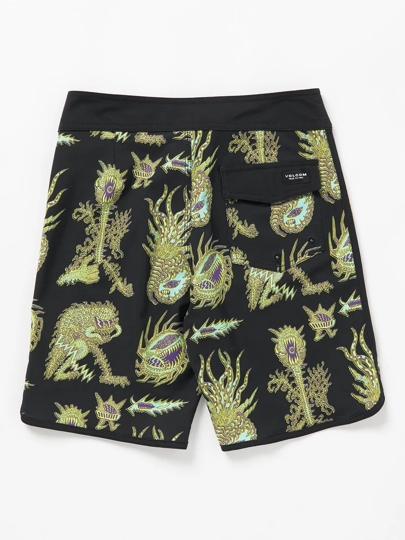 Tetsunori Mod Scallop Boardshort - BLACK - (KINDER)