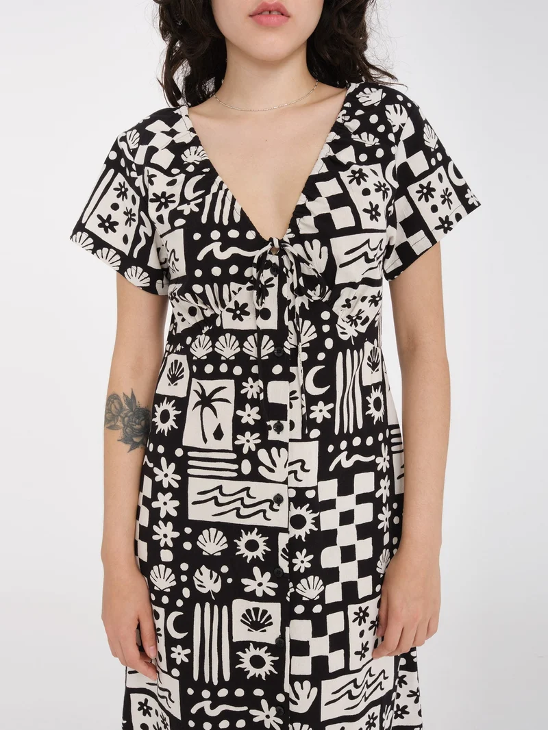 Sunny Wild Long Kleid - BLACK