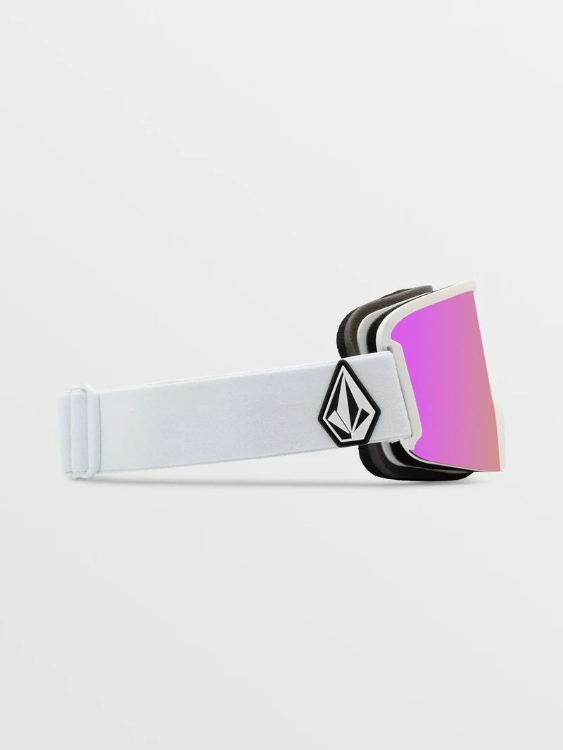 Garden Matte White Goggle (+ Bonus Lens - Yellow) - PINK CHROME