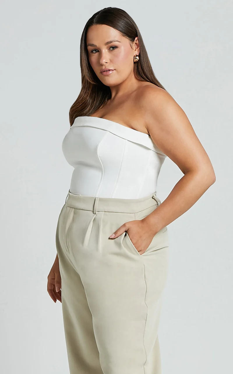 Vaira Top - Strapless Corset Top in White