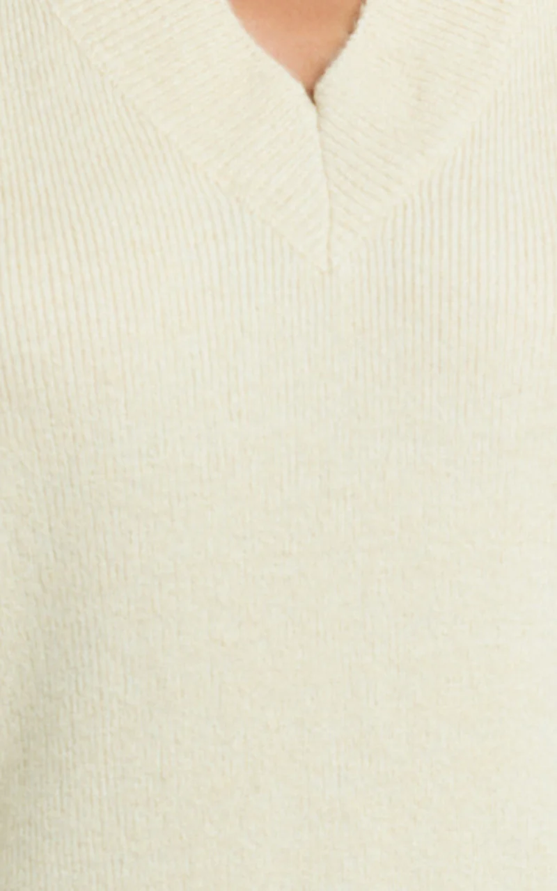 Chenelle Top - Sleeveless Knit Sweater Vest in Stone