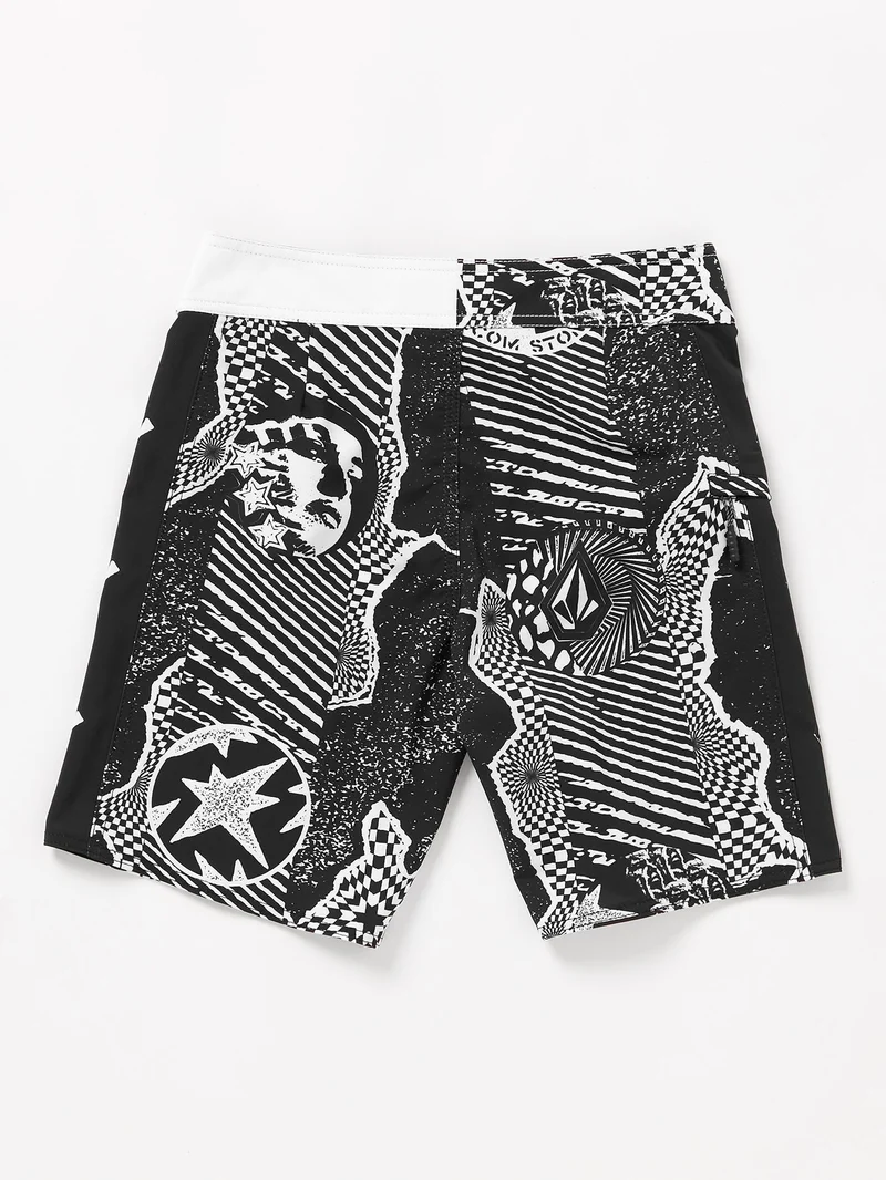 Lido Iconic Mod Boardshort - BLACK WHITE - (KINDER)