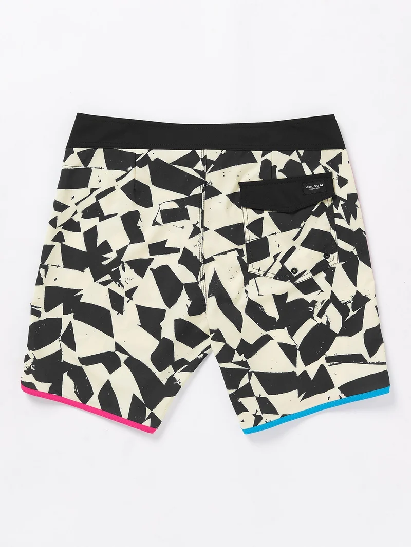 Lido Print Scallop Mod 19" Boardshort - BLACK WHITE