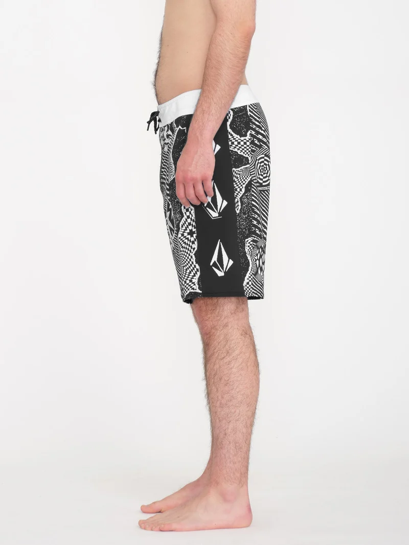 Lido Iconic Mod 19" Boardshort - BLACK WHITE
