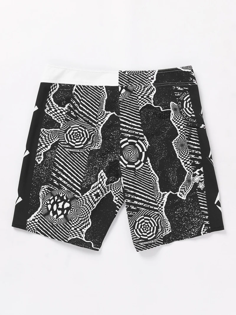 Lido Iconic Mod 19" Boardshort - BLACK WHITE