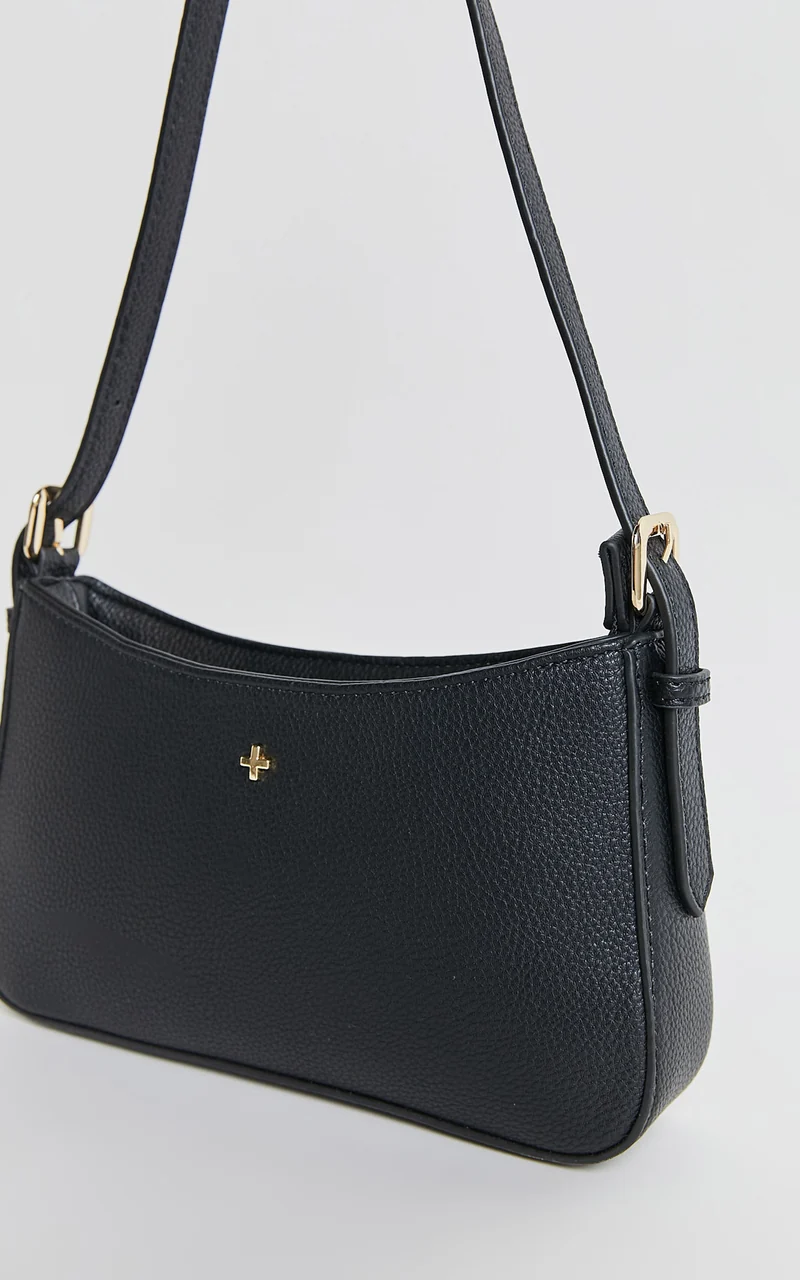 Peta and Jain - Lilu Shoulder Bag in Black Pebble/Gold