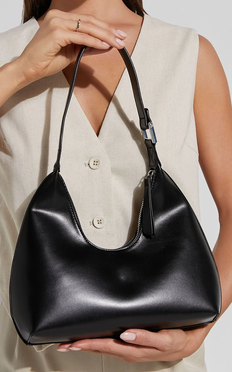 Calabasas Bag - PU Shoulder Bag in Black