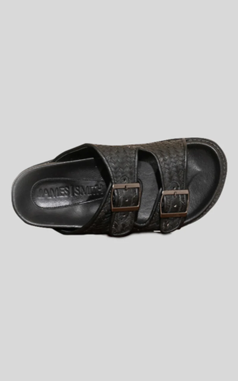 James Smith - Sardinia Slide in Black Woven