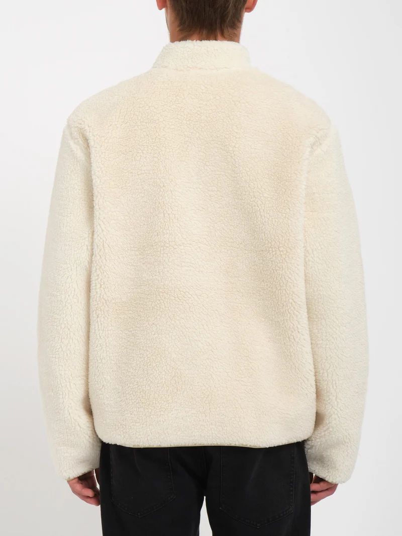 Muzzer Fuzzar Zip Sherpa Sweatshirt - DIRTY WHITE
