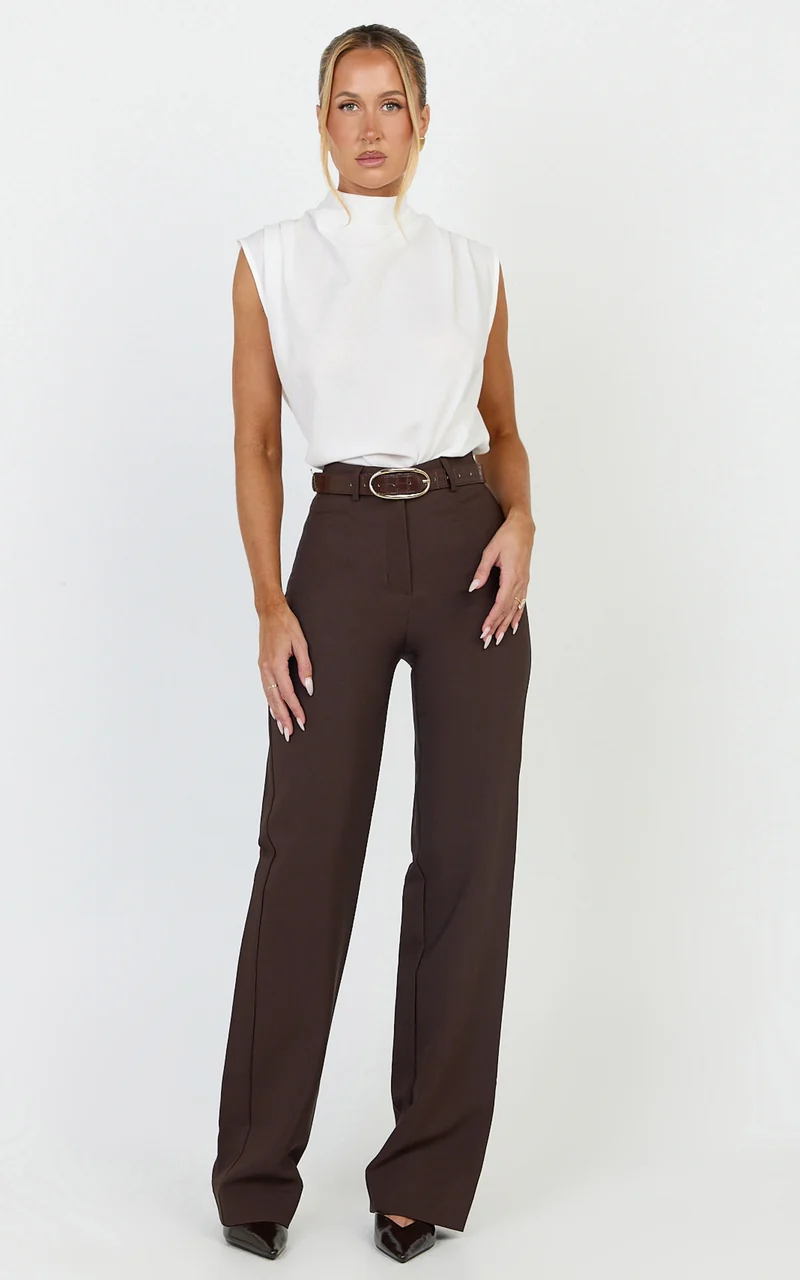 Arianae Top - High Neck Top in White