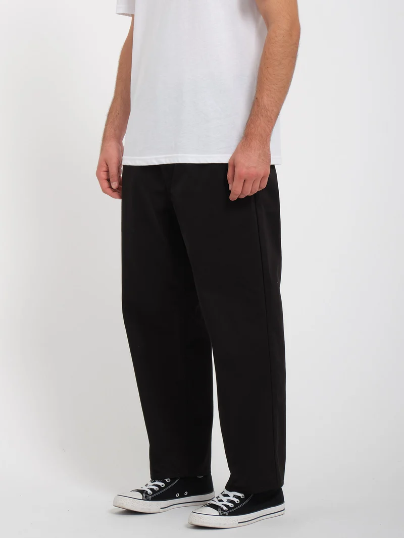 Briqlayer Plissee Chinohose - BLACK