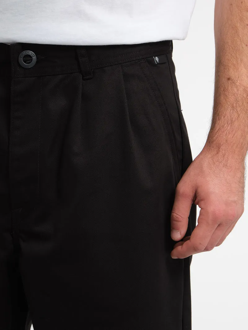 Briqlayer Plissee Chinohose - BLACK