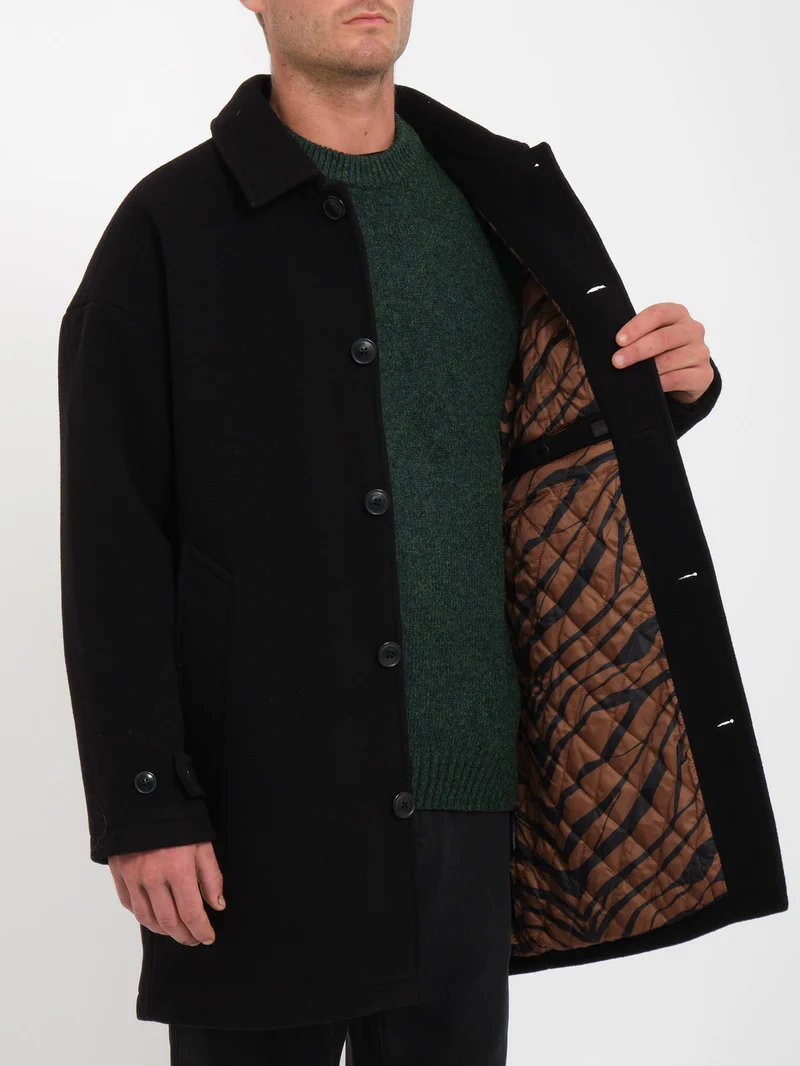 Floyder Peacoat Mantel - BLACK