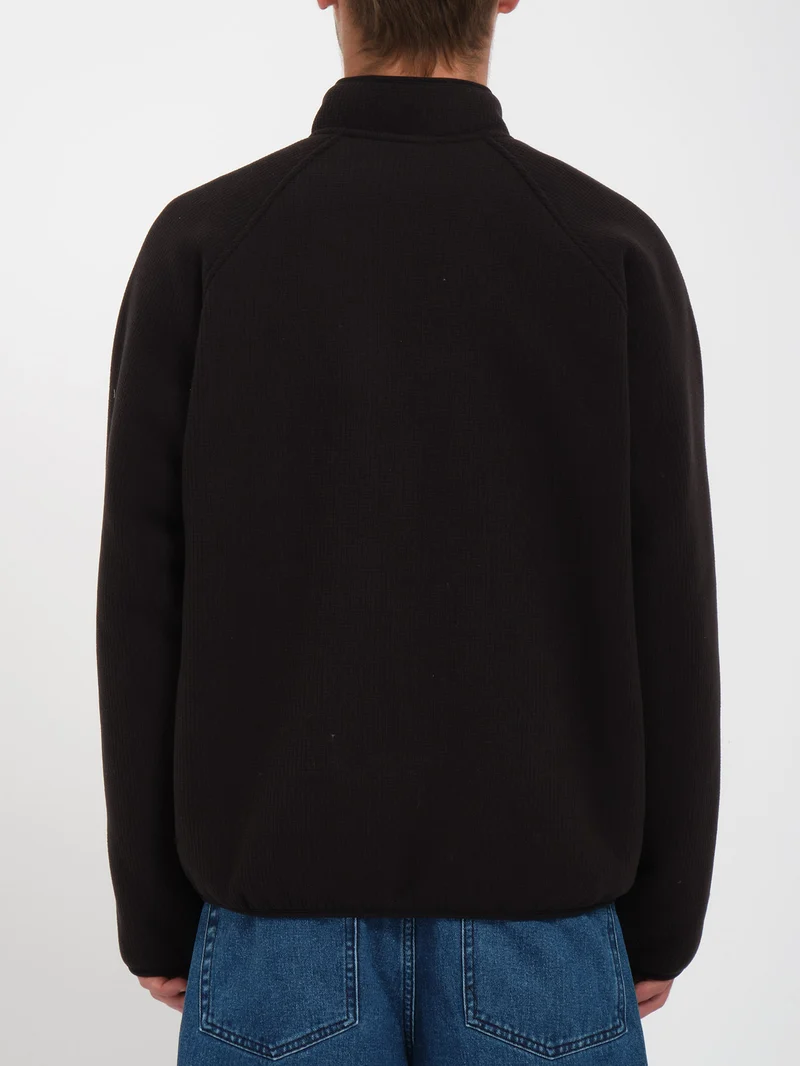Runtime Grid Zip Sherpa Sweatshirt - BLACK