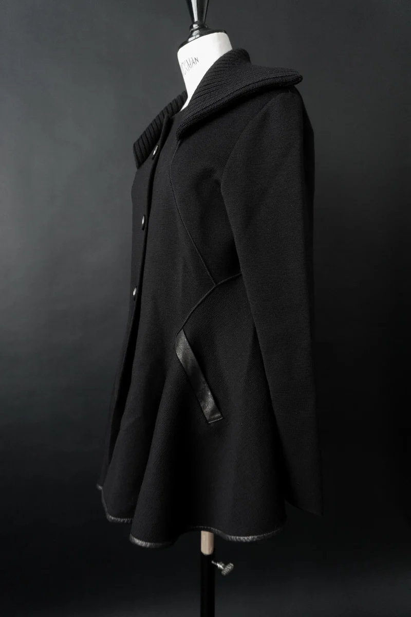 Vintage Y2K Cardigan Avantgarde, Schwarz, M–L