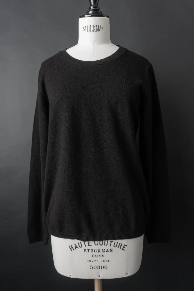 Vintage 90s Kaschmir Pullover, Schwarz, S–M