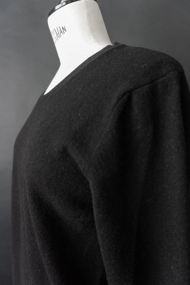 Vintage 90s Kaschmir Pullover, Schwarz, S–M
