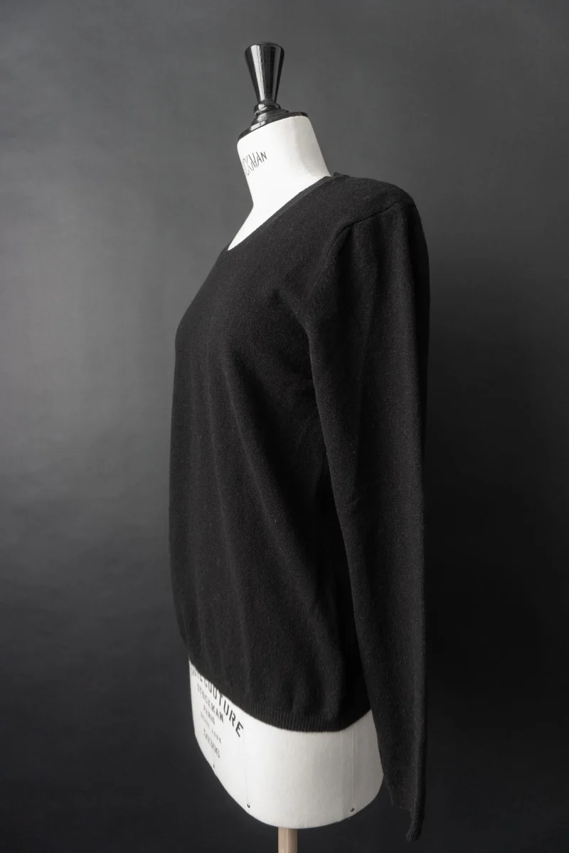 Vintage 90s Kaschmir Pullover, Schwarz, S–M