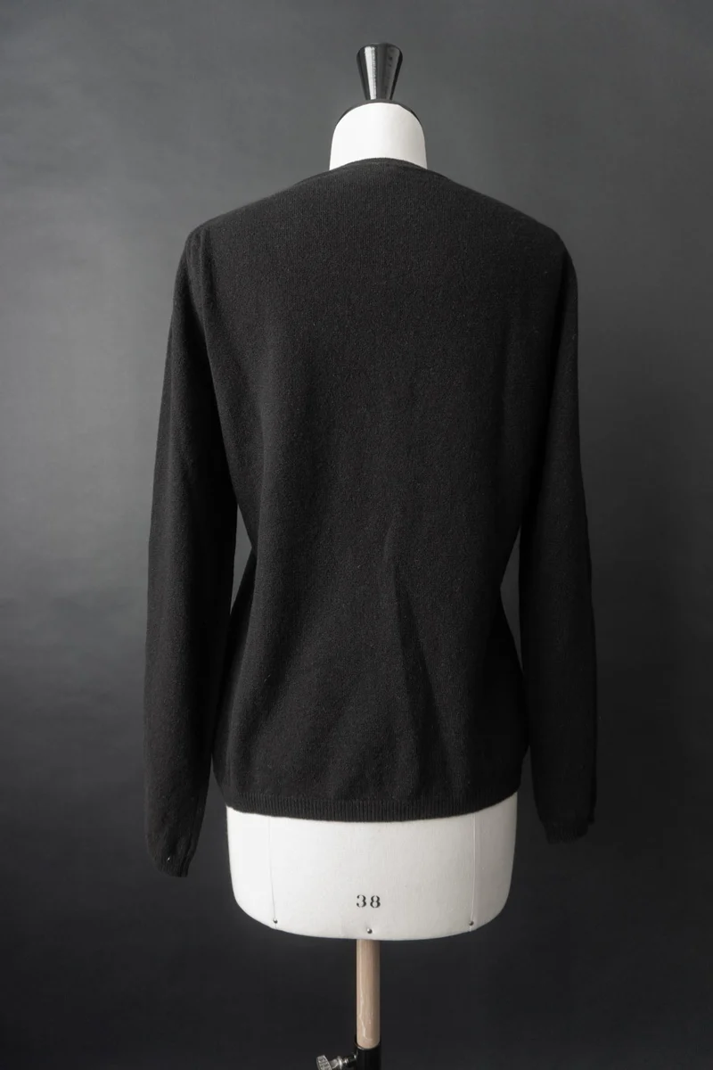 Vintage 90s Kaschmir Pullover, Schwarz, S–M
