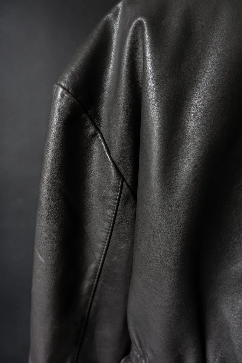 Vintage 80s minimal Biker Lederjacke, M–L