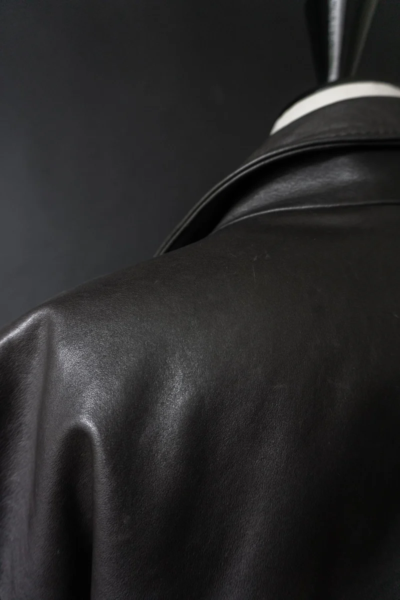 Vintage 80s minimal Biker Lederjacke, M–L