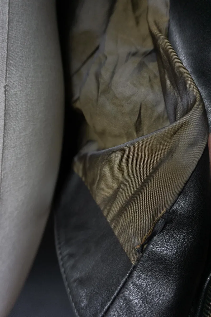 Vintage 80s minimal Biker Lederjacke, M–L