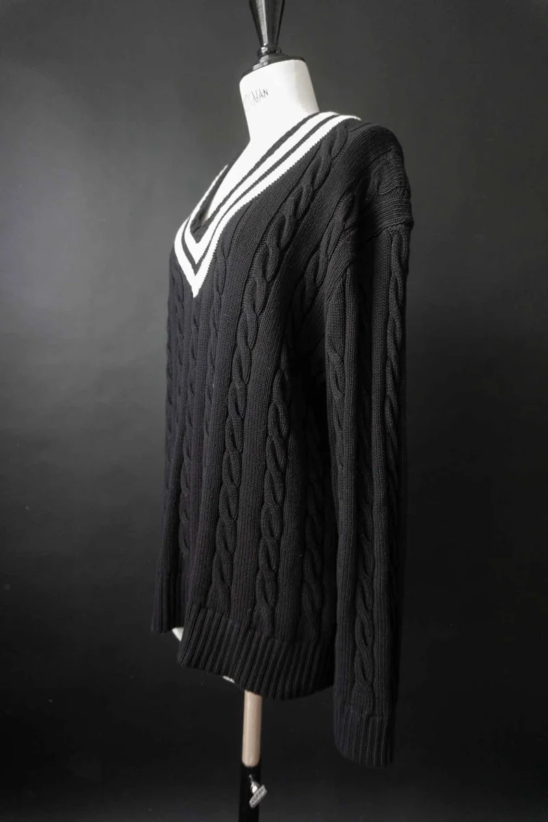 Vintage Ralph Lauren Preppy Goth Pullover, M–L