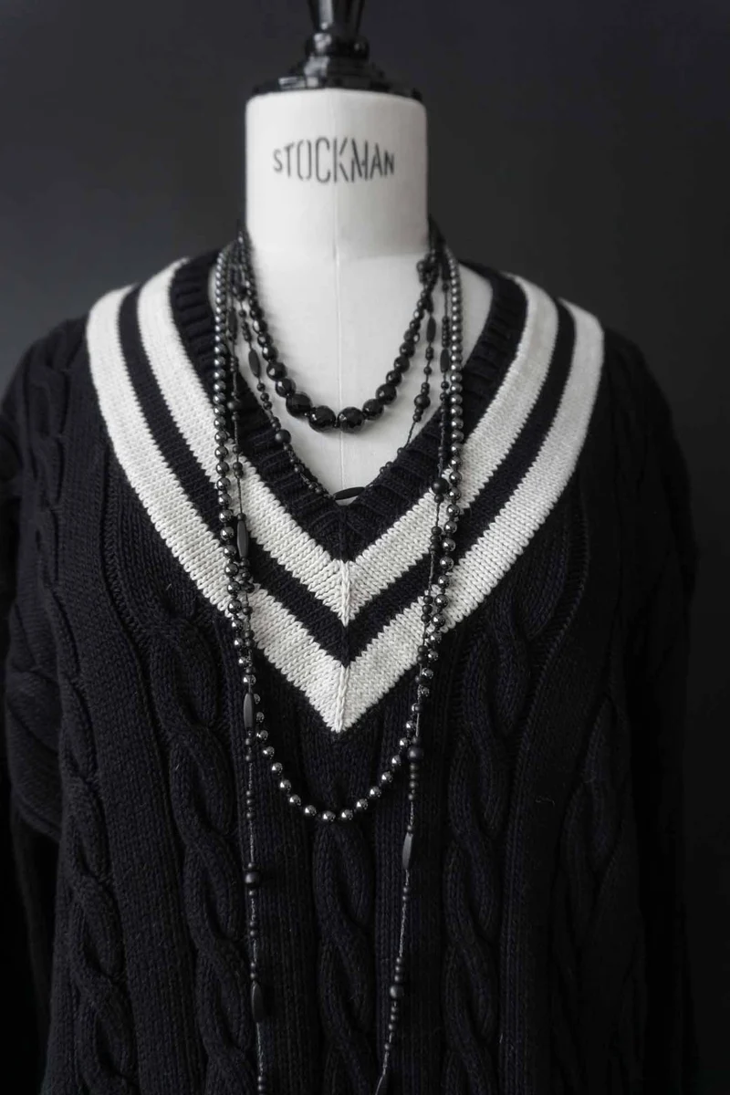 Vintage Ralph Lauren Preppy Goth Pullover, M–L
