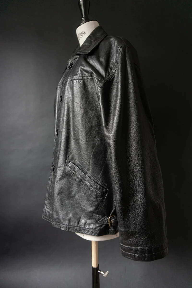 Vintage 80s Lederjacke, Schwarz, S–M