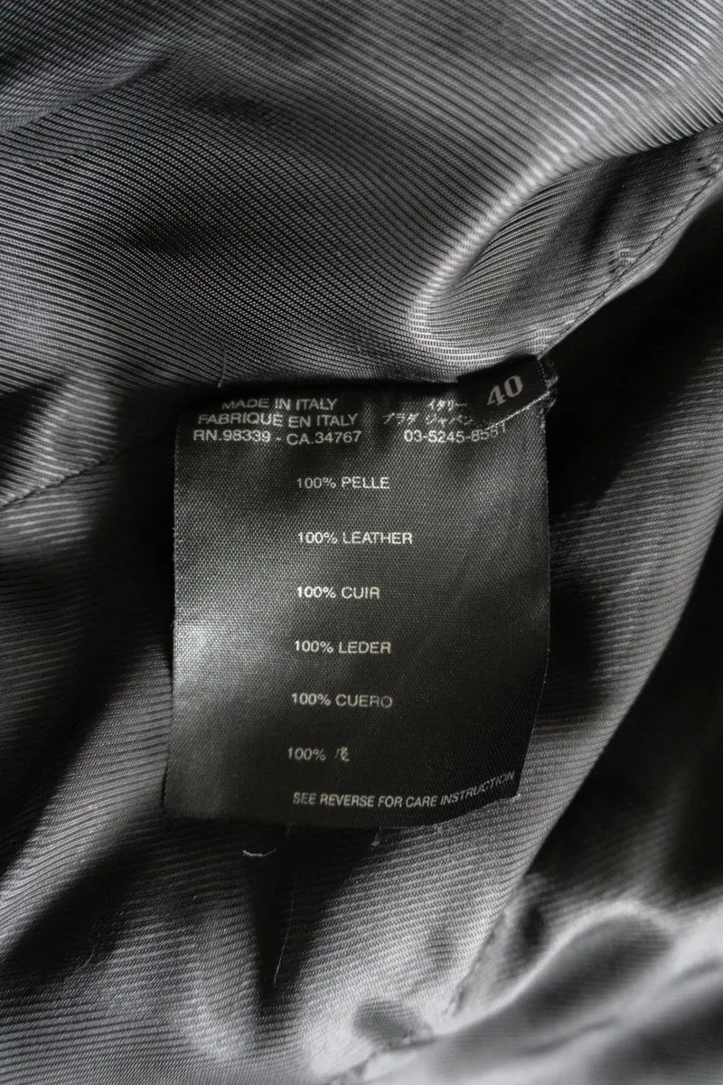 Vintage PRADA Lederjacke, 1999, Schwarz, XS–S