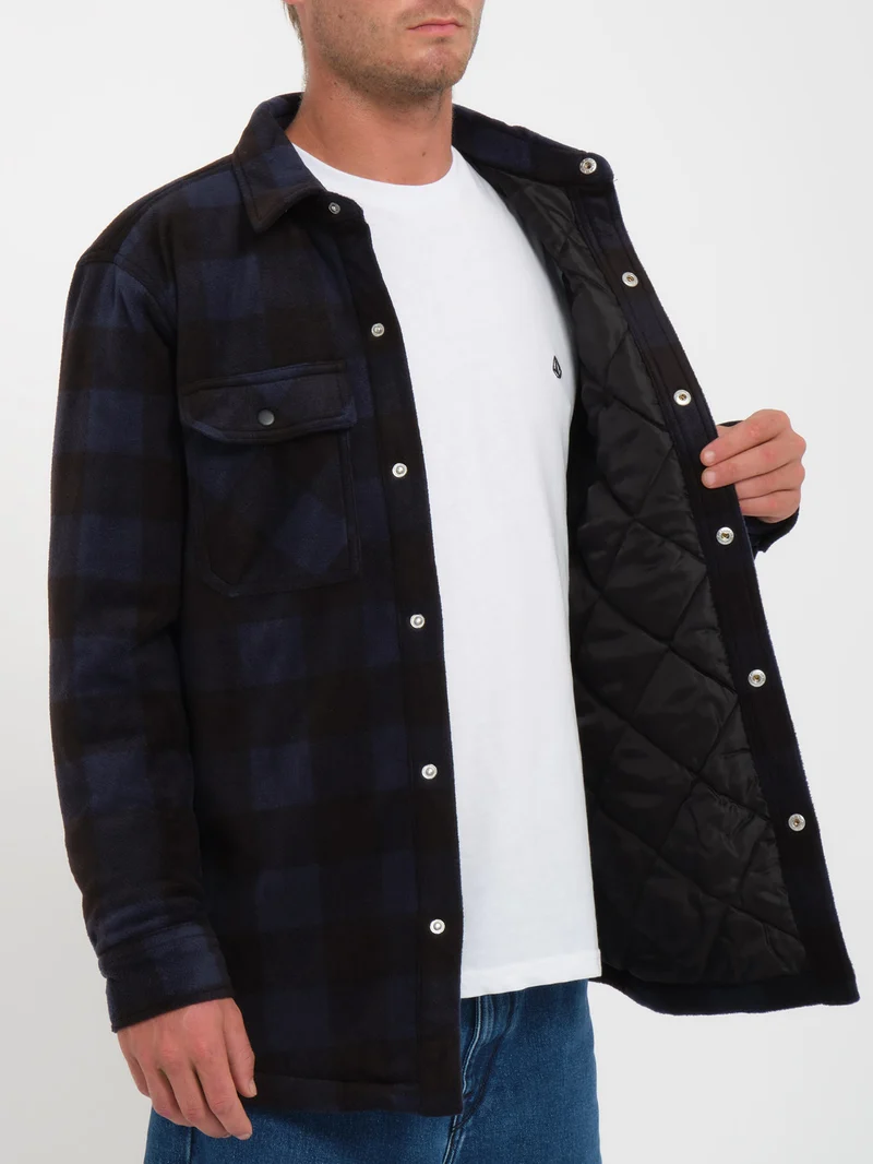 Bowered Fleece Überhemd - NAVY