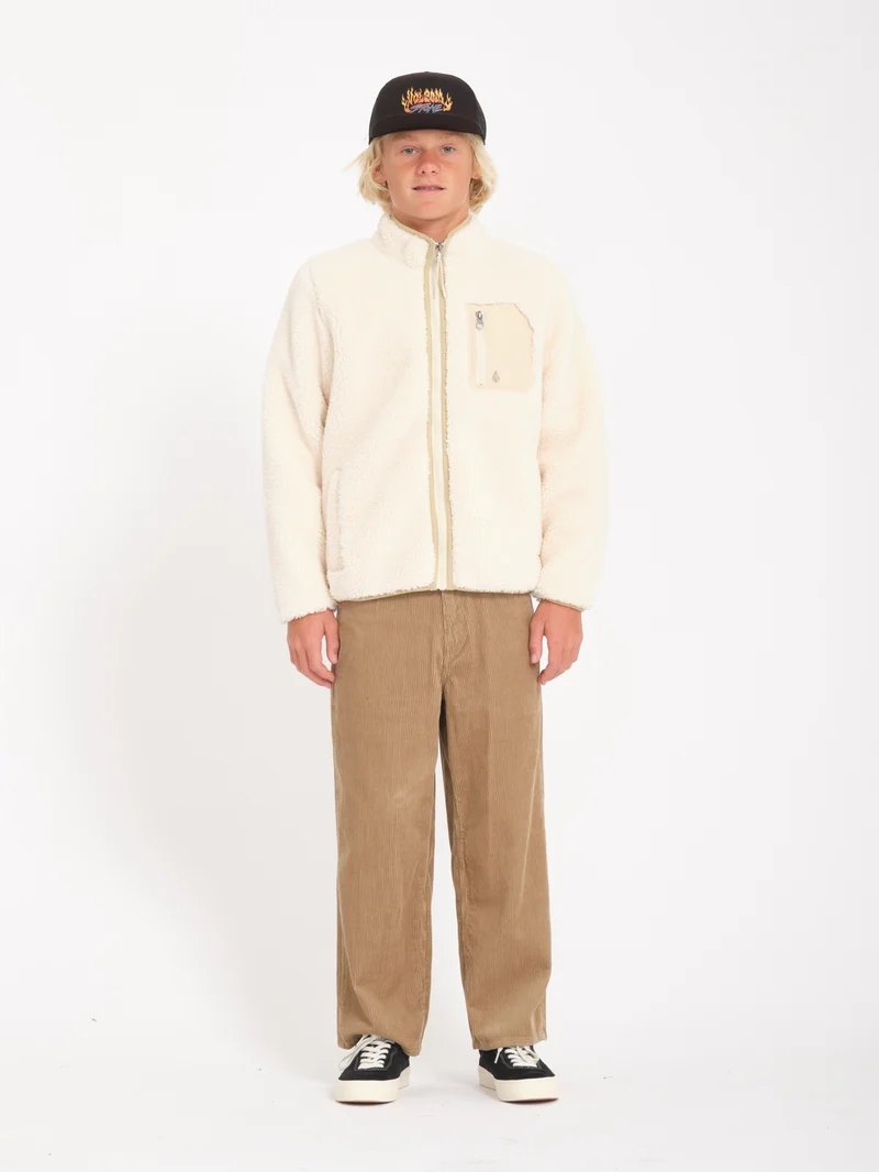 Muzzer Fuzzar Zip Sherpa Sweatshirt - DIRTY WHITE - (KINDER)