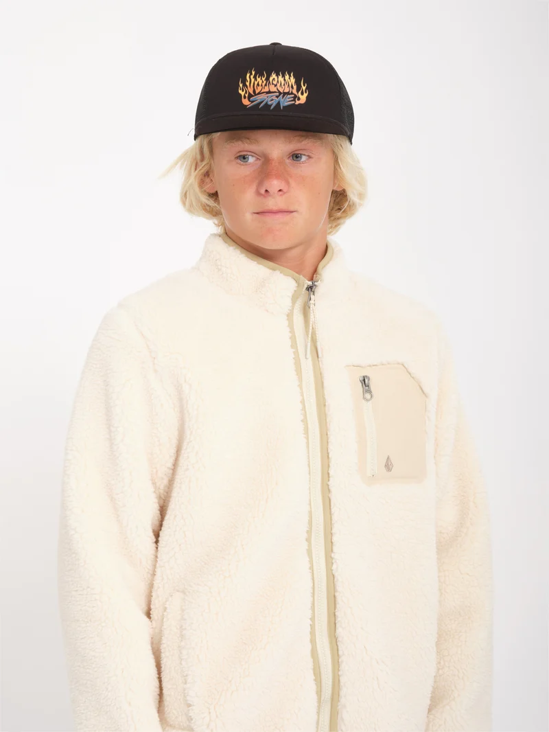 Muzzer Fuzzar Zip Sherpa Sweatshirt - DIRTY WHITE - (KINDER)