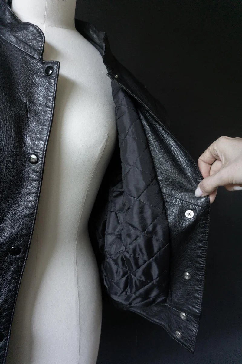 Vintage 80s Lederjacke, strong shoulders, S–M