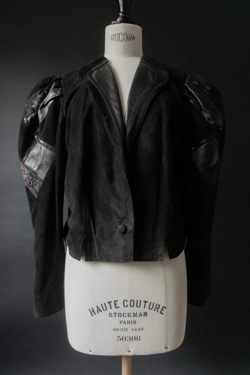 Vintage 80s Lederjacke, Dark Folklore, M–L