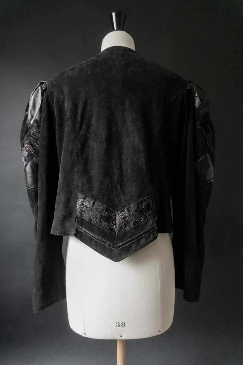 Vintage 80s Lederjacke, Dark Folklore, M–L