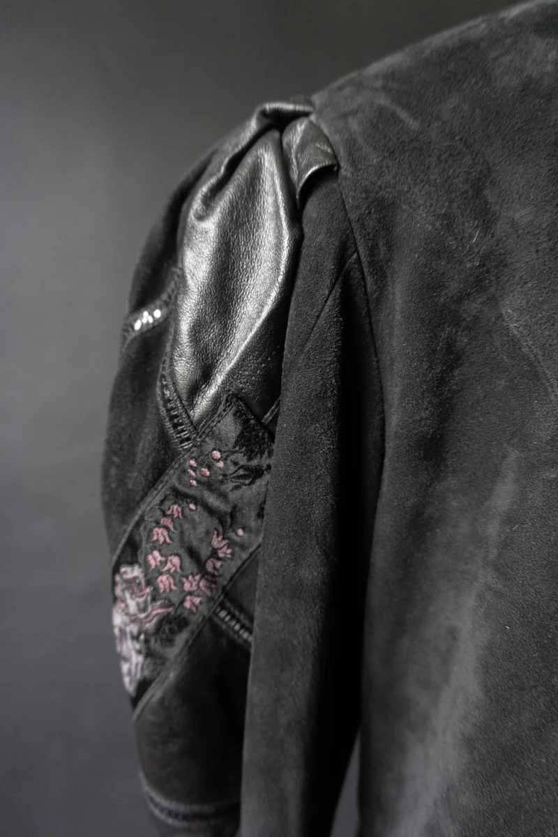 Vintage 80s Lederjacke, Dark Folklore, M–L