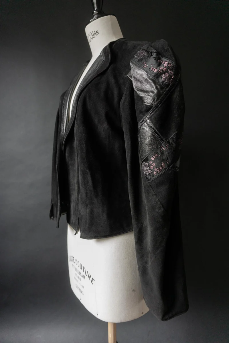 Vintage 80s Lederjacke, Dark Folklore, M–L