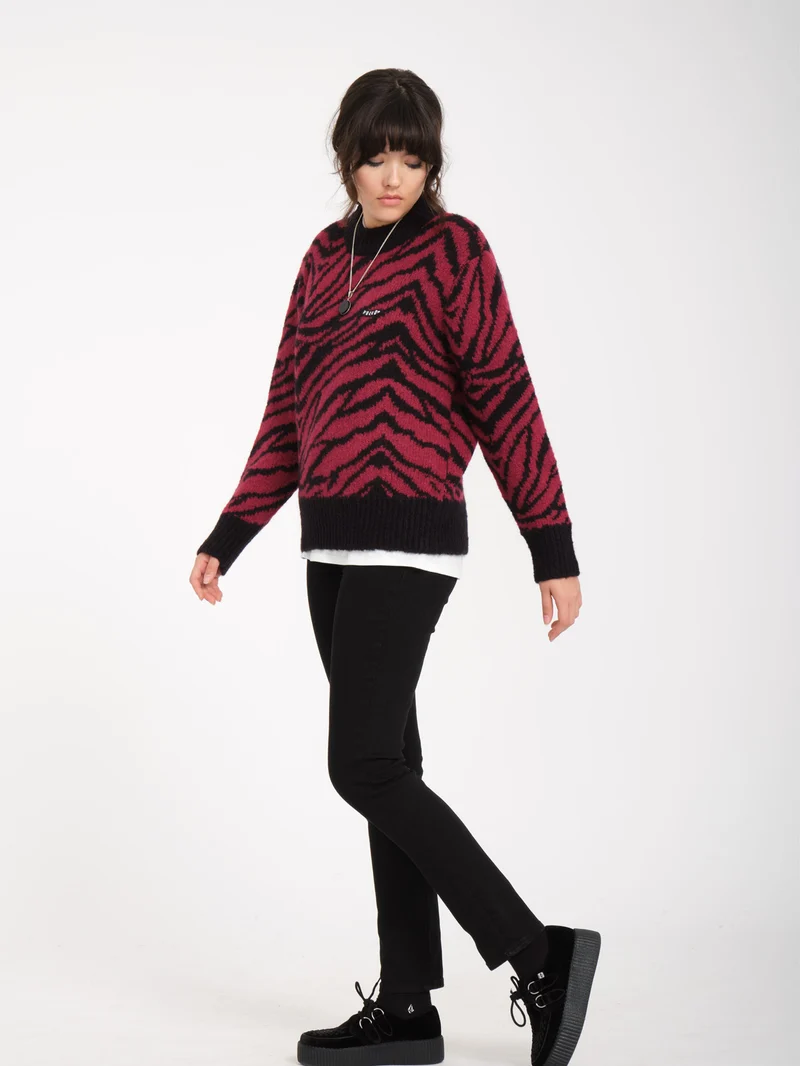Zebra Pullover - WINE