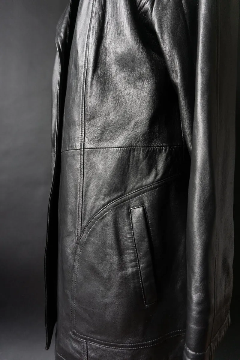 Vintage 90s Ledermantel, Kurztrench, M–L