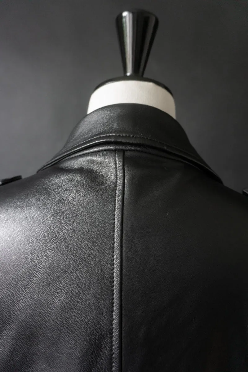 Vintage 90s Ledermantel, Kurztrench, M–L
