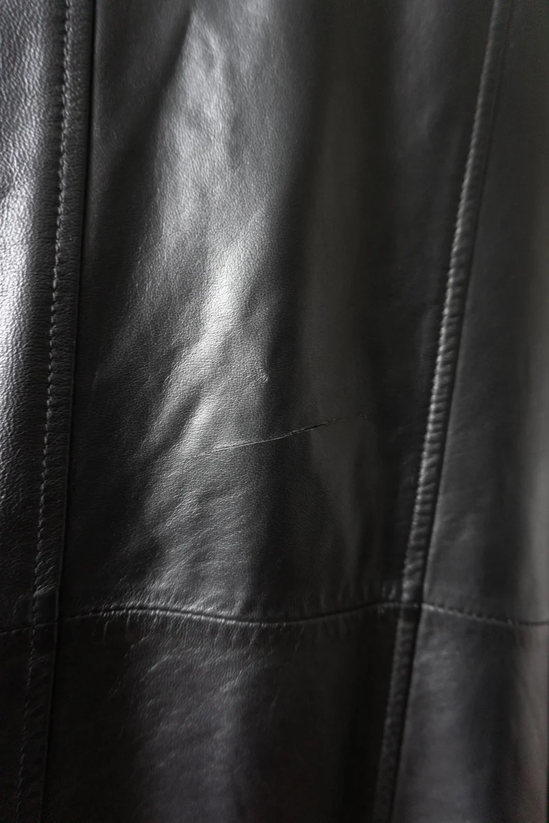 Vintage 90s Ledermantel, Kurztrench, M–L