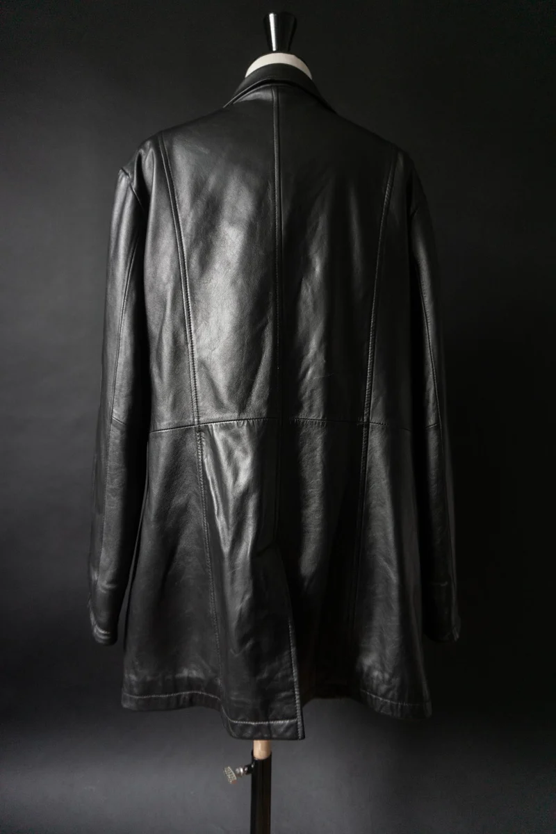 Vintage 90s Ledermantel, Kurztrench, M–L