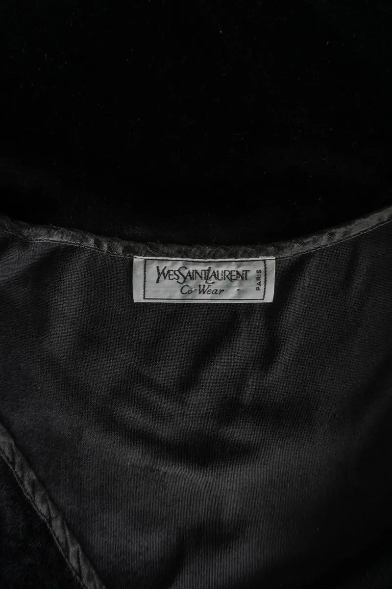 Vintage 80s Yves Saint Laurent Longsleeve, Samt, S–M