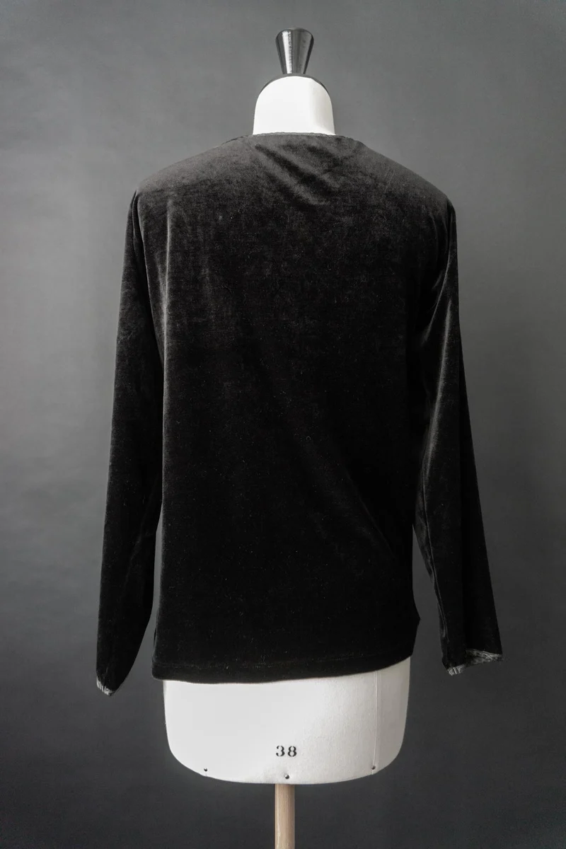 Vintage 80s Yves Saint Laurent Longsleeve, Samt, S–M