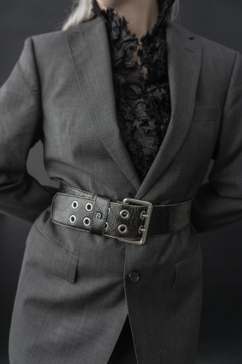 Vintage Aigner Gürtel 70er Lackleder, M–L