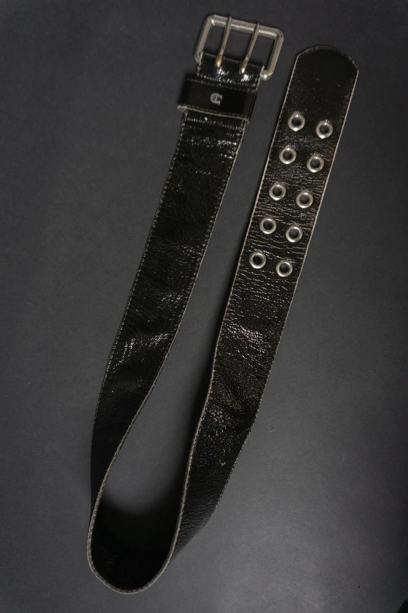 Vintage Aigner Gürtel 70er Lackleder, M–L