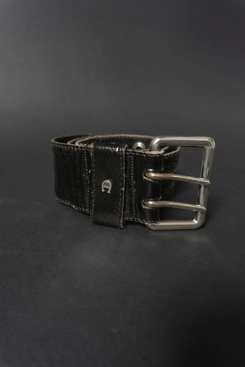 Vintage Aigner Gürtel 70er Lackleder, M–L