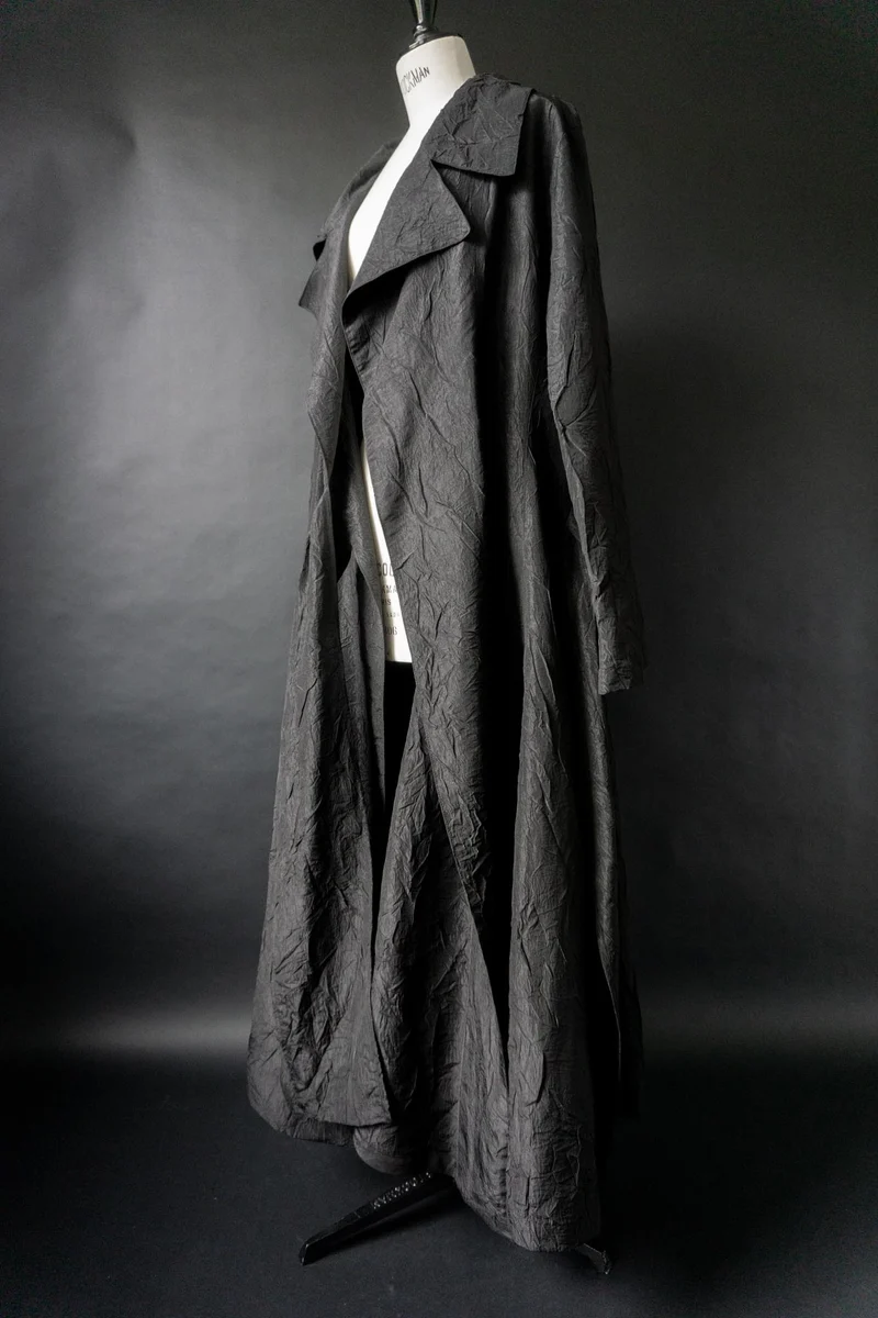 Vintage Goth Mantel, Crinkle, Avantgarde, M–XXL